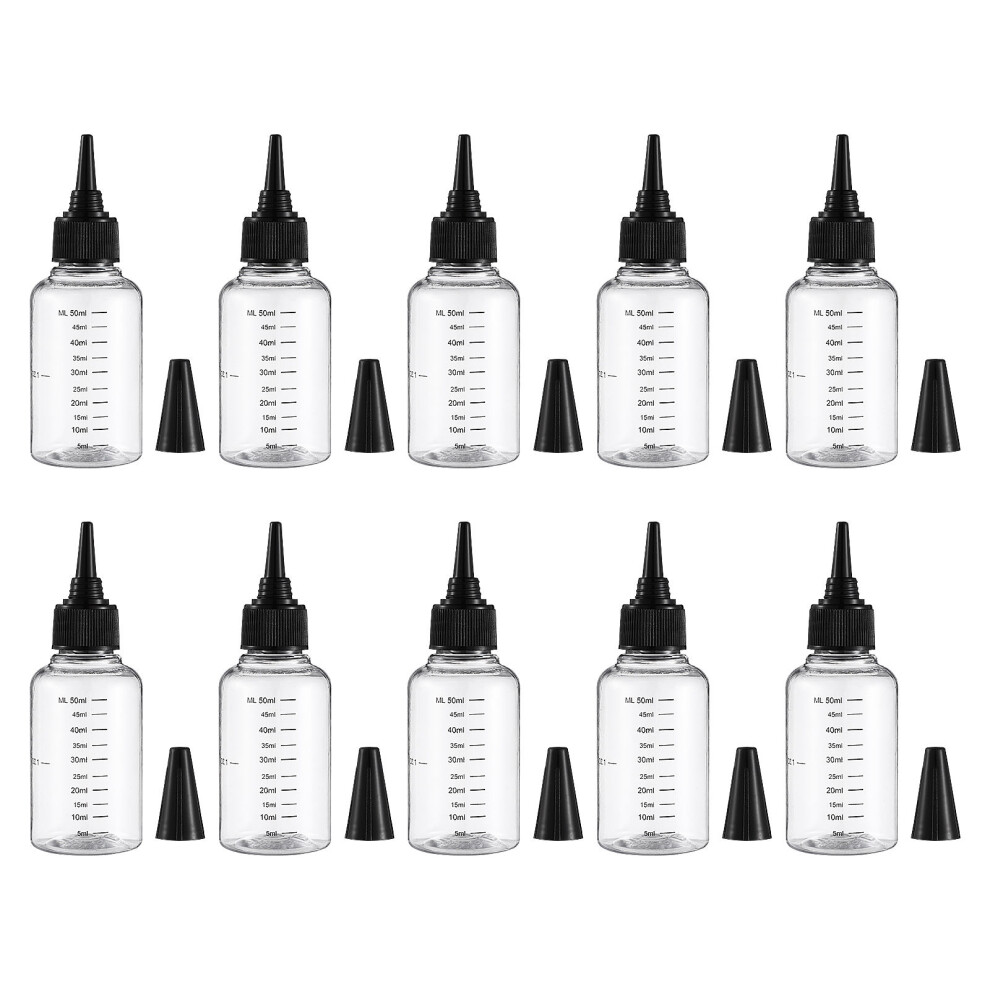 Artibetter 10Pcs Clear Plastic Squeeze Bottles Hair Oil Applicator Small