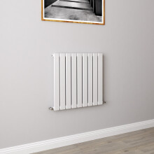(600x612mm Single) Horizontal flat radiator white all sizes
