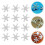 100Pcs Durable Metal Snowflake Brads White Mini DIY Craft Nails 11