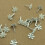 100Pcs Durable Metal Snowflake Brads White Mini DIY Craft Nails 4