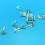 100Pcs Durable Metal Snowflake Brads White Mini DIY Craft Nails 5