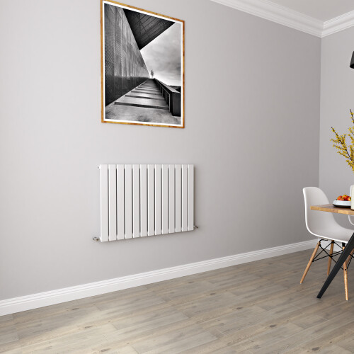 AICA (600x884mm Single) Horizontal flat radiator white all sizes 2