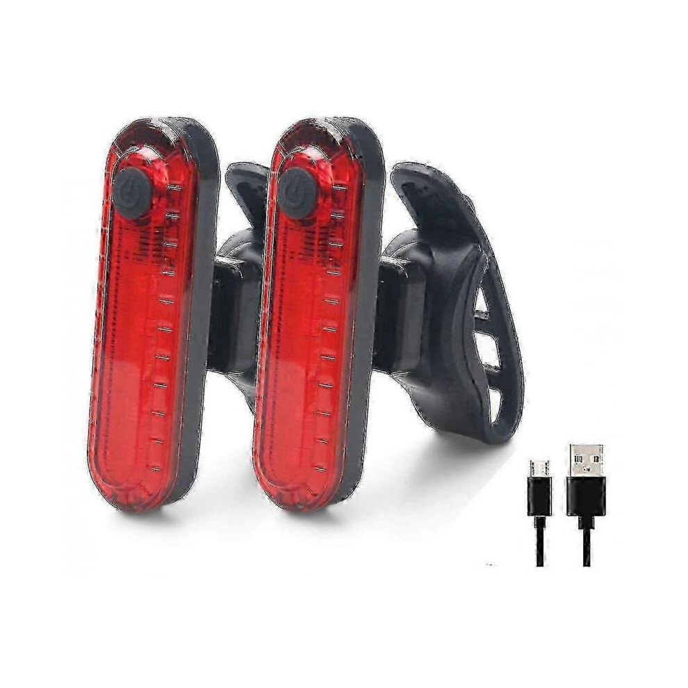 Rear Bike Light, 2 Pack Usb Rechargeable Bike Tail Light Mountain Bike Lights Waterproof Led Bicycle Light(red)
