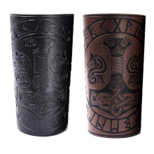 (Black) Knight Wristbands Gauntlet Retro Handguard Wrist Armors Men Cosplay Steampunk Bracers Halloween Costume Accessories brown