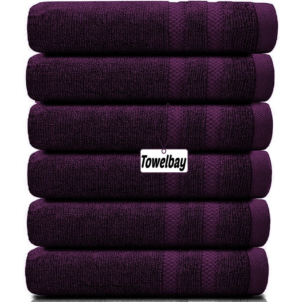 Towelbay 6 X Large Jumbo Bath Sheets 100% Egyptian Cotton Luxury Soft Big Bathroom Towels (Plum)