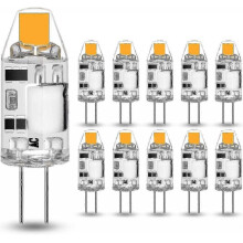 10 Pack 2W G4 LED Light Bulbs - Replaces 20W Halogen Bulbs, 3000K Warm White, 200lm, 12V AC/DC G4, Dimmable