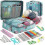 (B) 59pcs Ergonomic Crochet Hook Set 5 Rolls Yarn Knitting Needles Kit For Starters 1