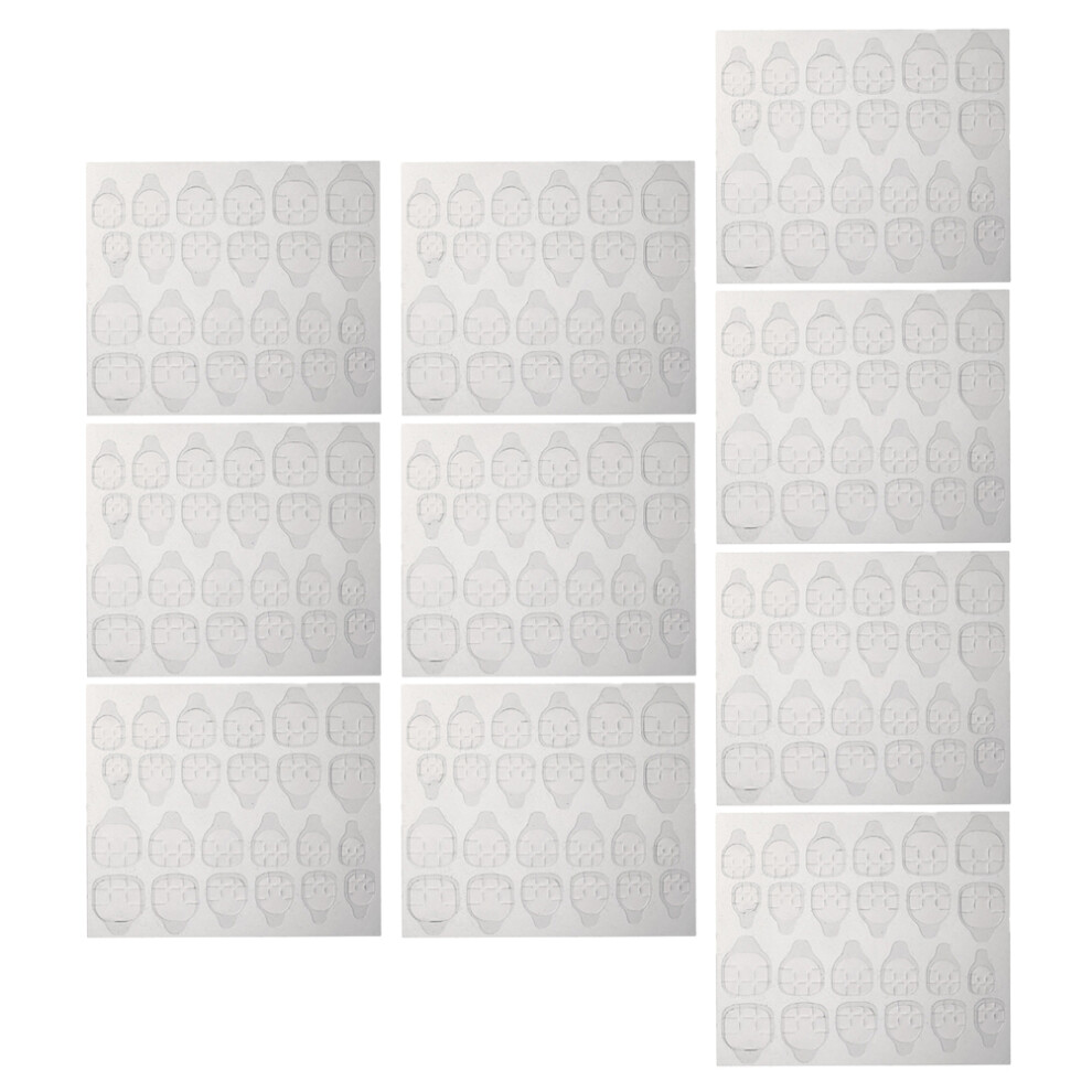 Happyyami 10 Sheets Double-Side Glue Nail Sticker Stickers Self Adhesive Tips