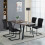 AINPECCA 4PCS Dining Chairs Velvet Cantilever Chairs Black 7