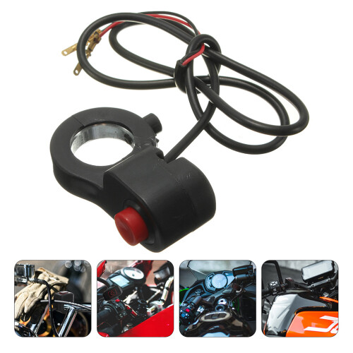 Black ABS Motorcycle Handlebar Horn on Off Switch Durable Control 2