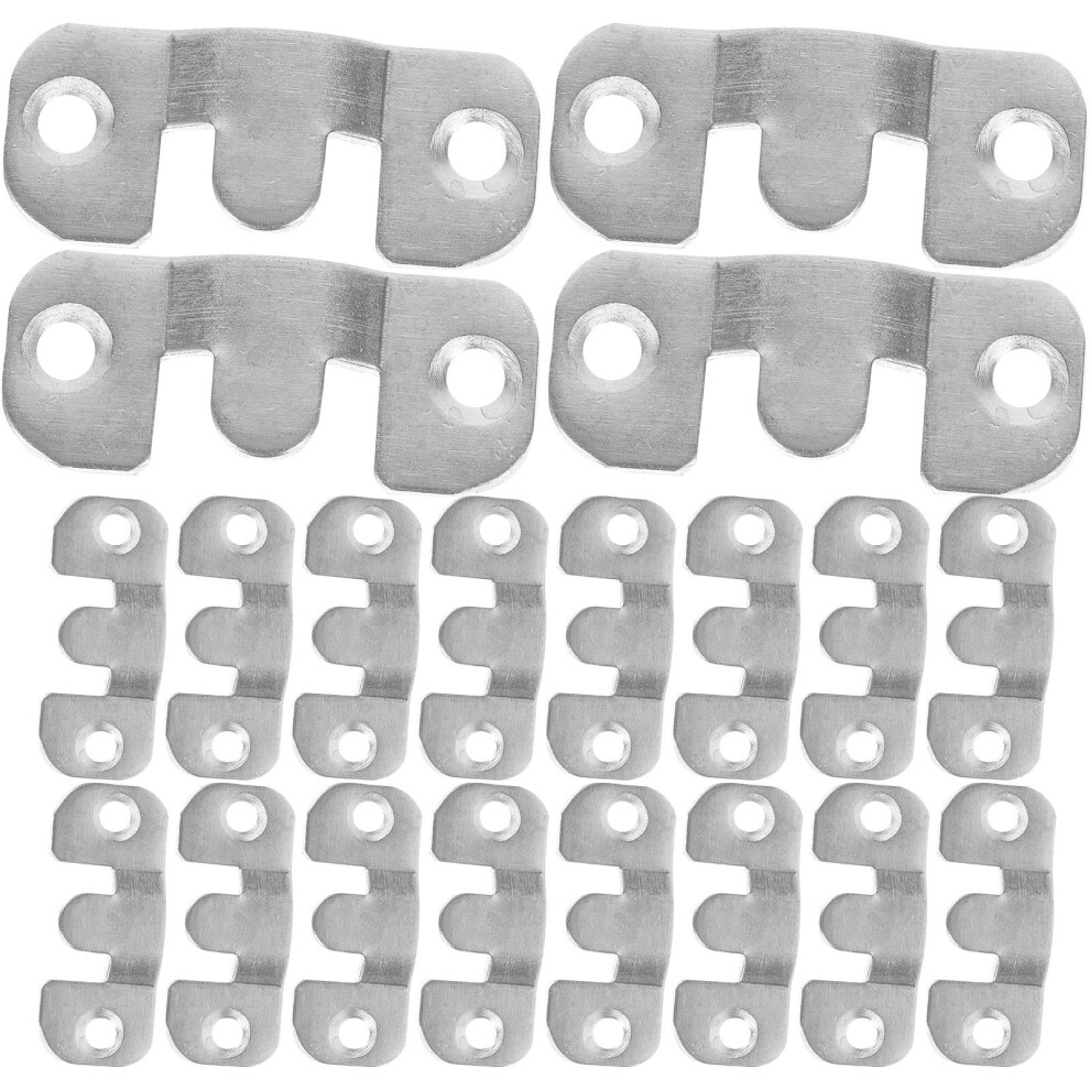 16 Pairs Photo Frame Hooks 4.40x1.90x0.20cm Silver