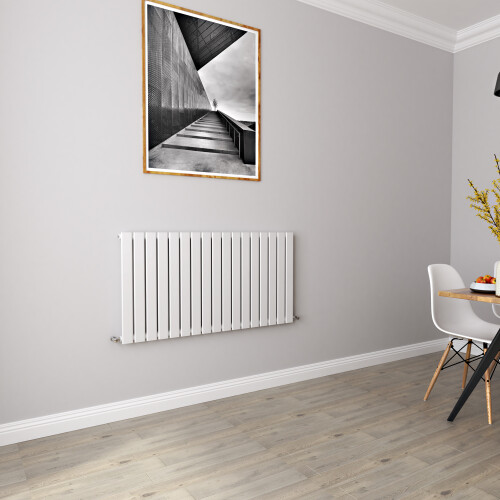AICA (600x1156mm Single) Horizontal flat radiator white all sizes 2