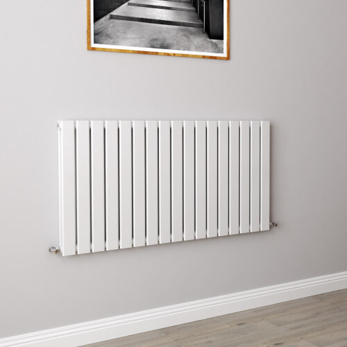 AICA (600x1156mm Double) Horizontal flat radiator white all sizes