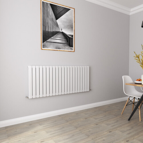 AICA (600x1428mm Single) Horizontal flat radiator white all sizes 2