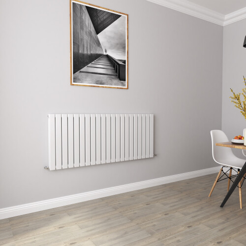 AICA (600x1428mm Double) Horizontal flat radiator white all sizes 2