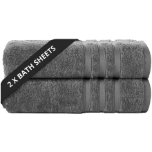 2X Large Bath Sheets 100% Egyptian Cotton Soft Luxury Big Jumbo Bathroom Towels (Charcoal Grey)