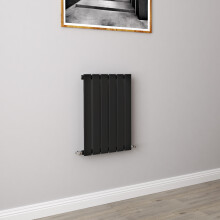 (600x408mm Single) Horizontal flat radiator black all sizes