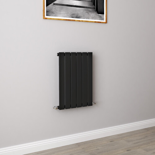 AICA (600x408mm Single) Horizontal flat radiator black all sizes