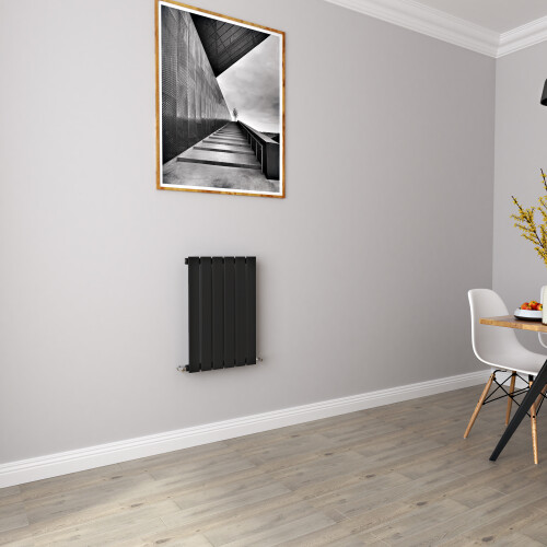 AICA (600x408mm Single) Horizontal flat radiator black all sizes 2