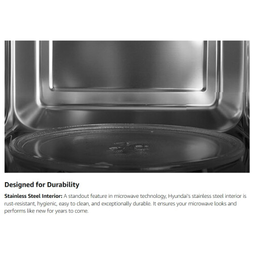Hyundai Digital Microwave 800W 20L Stainless Steel 11 Powers Black 2