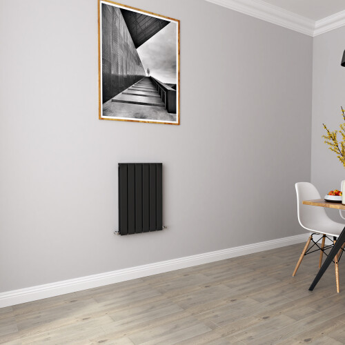 AICA (600x408mm Double) Horizontal flat radiator black all sizes 2
