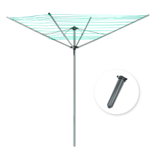 (4 Arm - 40m with Cover) KCT Rotary Washing Clothes Line Outdoor Rotating Spinning Turning Airer + Optional Covers