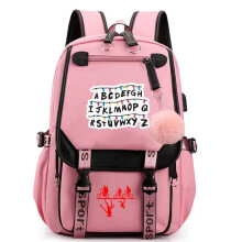 (PinkZipper)Zaino Stranger Things Stagione Usb Ricaricabile Grande Capacità Borsa Bambini Scuola