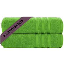 2X Large Bath Sheets 100% Egyptian Cotton Soft Luxury Big Jumbo Bathroom Towels (Lime Green)