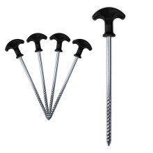 (Pack of 30) KCT Heavy Duty Bivvy Tent Camping Screw Pegs Ground Stakes