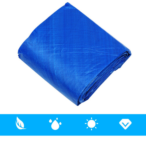 Blue Round Pool Cover for 8Ft Pools Dustproof Easy to Use Durable 1