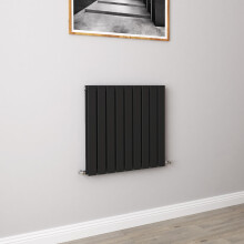 (600x612mm Double) Horizontal flat radiator black all sizes