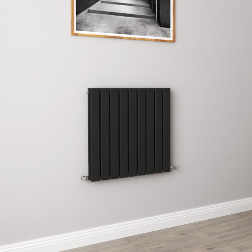 AICA (600x612mm Double) Horizontal flat radiator black all sizes