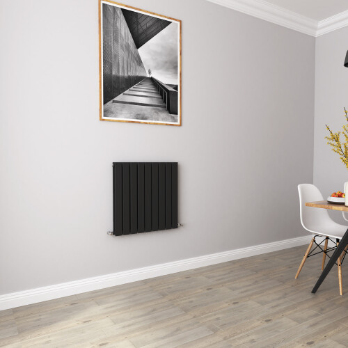 AICA (600x612mm Double) Horizontal flat radiator black all sizes 2