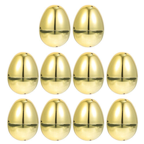 10Stk Kunststoff Ostereier Gold Glänzend Kinder Party