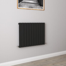 (600x748mm Single) Horizontal flat radiator black all sizes