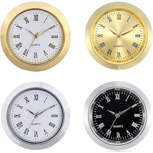 Clock Insert 36mm Dial Roman Numeral Metal Miniature Clock Insert For Replacement In Gold Frame 1