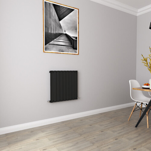 AICA (600x612mm Single) Horizontal flat radiator black all sizes 2