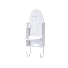 Ironing Board Holder White Wall Mount With Hooks Portable Iron Holder Hotel and Household Hanger