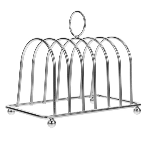 Silver Reusable Metal Toast Stand Tabletop Bread Rack for Kitchen