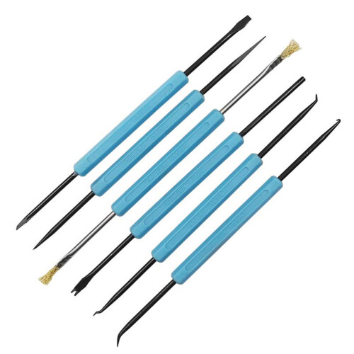 6Pcs Soldering Aid Assist Tools Blue Set 6-in-1 for Precision Pcb Work