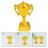3Pcs Golden Plastic Trophy Cake Toppers Creative Contest Party Picks 4