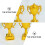 3Pcs Golden Plastic Trophy Cake Toppers Creative Contest Party Picks 11