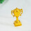3Pcs Golden Plastic Trophy Cake Toppers Creative Contest Party Picks 9