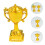 3Pcs Golden Plastic Trophy Cake Toppers Creative Contest Party Picks 5