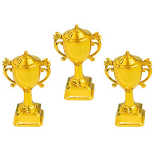 3Pcs Golden Plastic Trophy Cake Toppers Creative Contest Party Picks