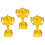 3Pcs Golden Plastic Trophy Cake Toppers Creative Contest Party Picks 1