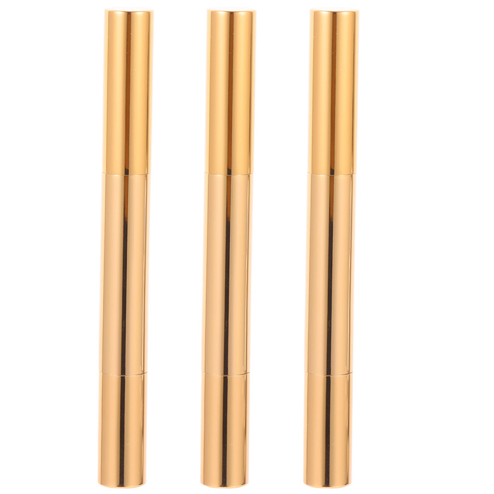 Supvox Golden 3Pcs Empty Pens Twisting Brush Tips Cosmetic Nail Art Tools