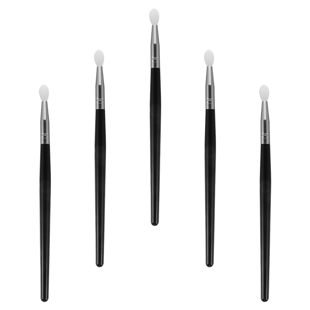 Inoomp Black 5Pcs Silicone Lip Brush Set Plastic Makeup Lipstick Applicator