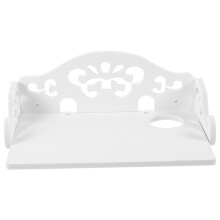 1Pc White Wooden Wall Mount Router Storage Rack for Home Organizer