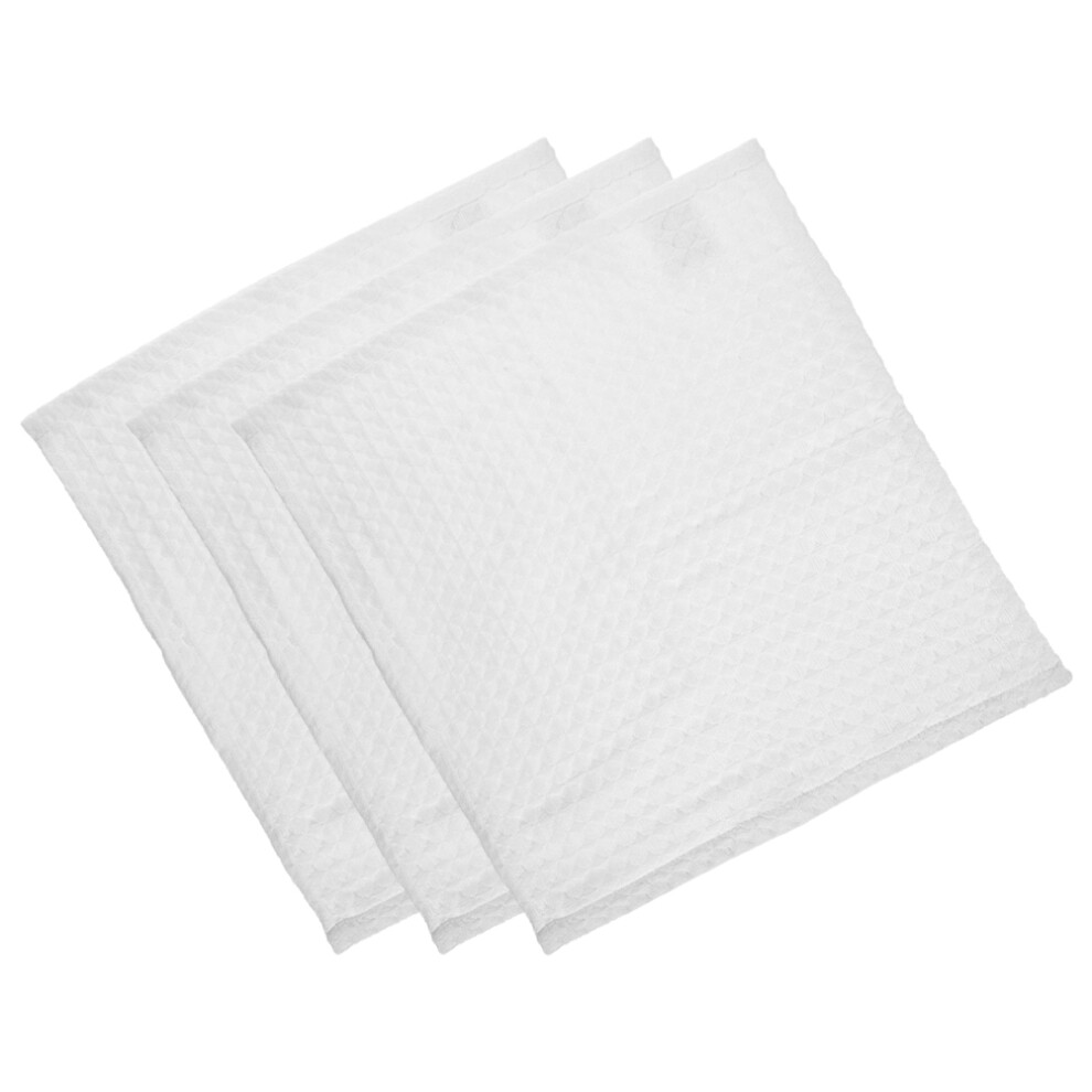 3 Pieces Waffle Square Scarf Cotton Face Cloths Towels for Bathroom-image-OPC-PJFX8BN-NEW